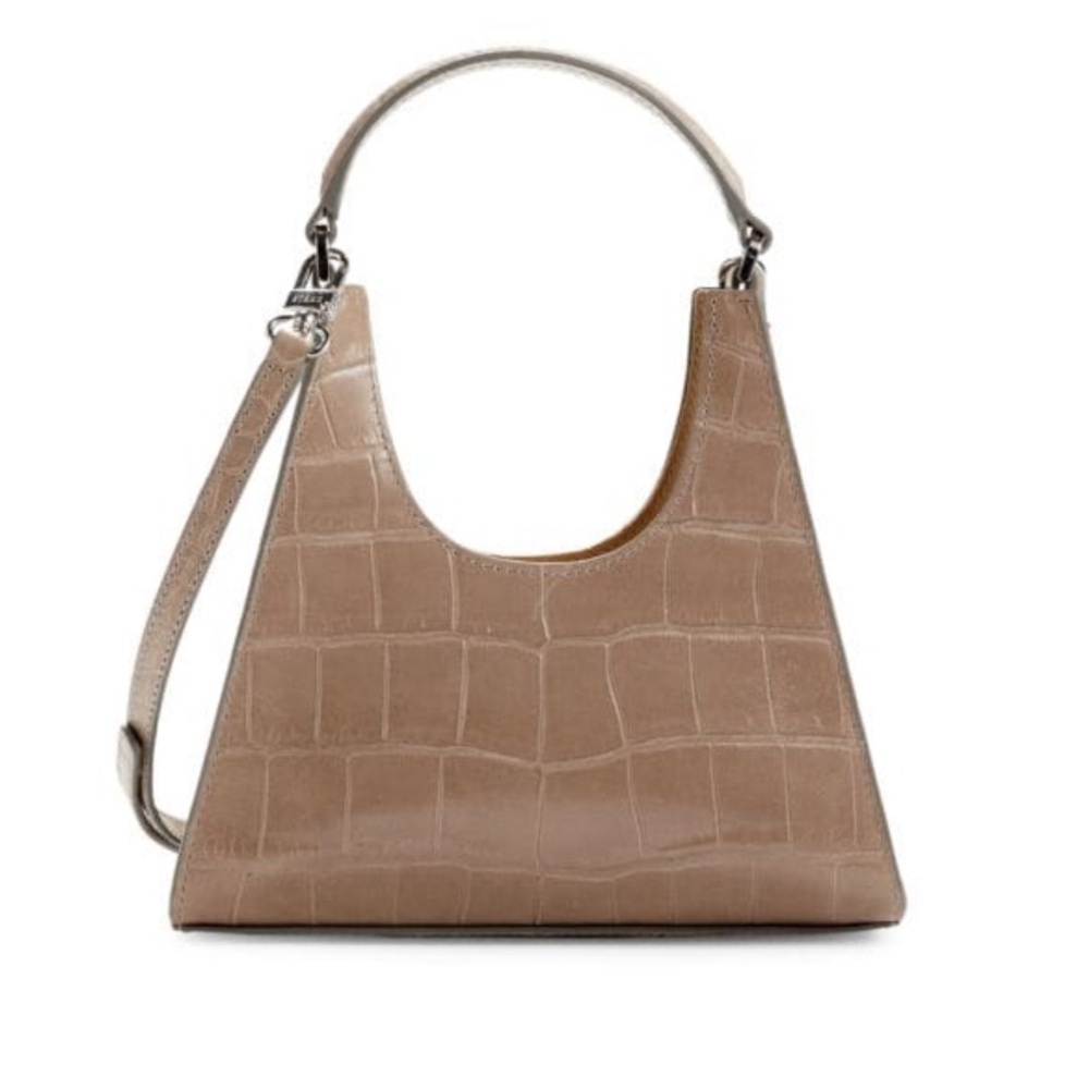 Mini Croc Embossed Leather Hobo Bag